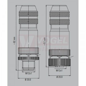 SAISGS-M-4A-6/8-M12 (st.zn. FBCon M12 4P M EMC) konektor M12/4pin/vidl/přímý, kov.tělo, stíněné A-kódování, šroubové připojení, pro montáž 0,25-0,75mm2, sevření 6-8mm, IP67 (9455640000)