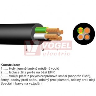 H07RN-F  4G   1,0 kabel pryžový (ZŽ,H,Č,Š)