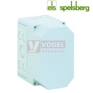 PS 1811-16-m  Plastová krabice TK 180x110x160mm, víko šedé, předlisy M, IP66, RAL7035, polystyrol