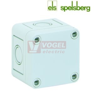 PS 77-6-m  Plastová krabice TK 65x 65x 57mm, víko šedé, předlisy M, IP66, RAL7035, polystyrol