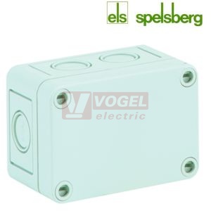 PS 97-6-m  Plastová krabice TK 94x 65x 57mm, víko šedé, předlisy M, IP66, RAL7035, polystyrol