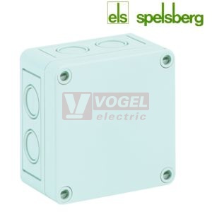 PS 99-6-m  Plastová krabice TK 94x 94x 57mm, víko šedé, předlisy M, IP66, RAL7035, polystyrol