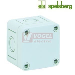 PS 77-8-m  Plastová krabice TK 65x 65x 81mm, víko šedé, předlisy M, IP66, RAL7035, polystyrol