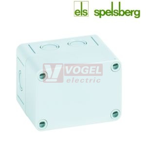 PS 97-8-m  Plastová krabice TK 94x 65x 81mm, víko šedé, předlisy M, IP66, RAL7035, polystyrol
