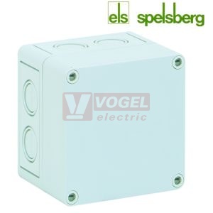 PS 1111-9-m   Plastová krabice TK 110x110x 90mm, víko šedé, předlisy M, IP66, RAL7035, polystyrol