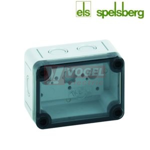 PS 97-6-tm Plastová krabice TK 94x 65x 57mm, víko průh.PC, předlisy M, IP66, RAL7035, polystyrol