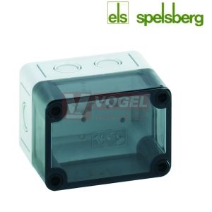 PS 97-8-tm Plastová krabice TK 94x 65x 81mm, víko průh.PC, předlisy M, IP66, RAL7035, polystyrol