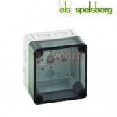 PS 99-8-tm Plastová krabice TK 94x 94x 81mm, víko průh.PC, předlisy M, IP66, RAL7035, polystyrol