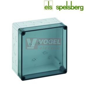 PS 1818-11-tm Plastová krabice TK 182x180x111mm, víko průh.PC, předlisy M, IP66, RAL7035, polystyrol