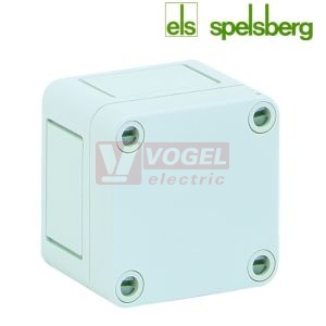 PS 77-6-o Plastová krabice TK 65x 65x 57mm, víko šedé, bez předlisů, IP66, RAL7035, polystyrol
