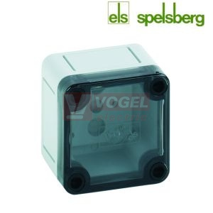PS 77-6-to Plastová krabice TK 65x 65x 57mm, víko průh.PC, bez předlisů, IP66, RAL7035, polystyrol