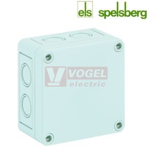 PC 99-6-m  Plastová krabice TK 94x 94x 57mm, víko šedé, předlisy M, IP66, RAL7035, polykarbonát