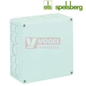PC 1818-9-m Plastová krabice TK 182x180x 90mm, víko šedé, předlisy M, IP66, RAL7035, polykarbonát