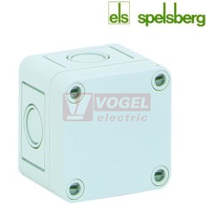 PC 77-8-m  Plastová krabice TK 65x 65x 81mm, víko šedé, předlisy M, IP66, RAL7035, polykarbonát