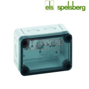 PC 97-6-tm Plastová krabice TK 94x 65x 57mm, víko průh, předlisy M, IP66, RAL7035, polykarbonát