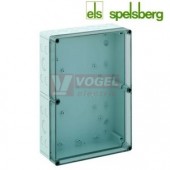 PC 3625-11-tm Plastová krabice TK 360x254x111mm, víko průh, předlisy M, IP66, RAL7035, polykarbonát