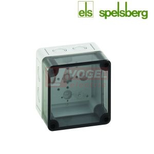 PC 99-8-tm Plastová krabice TK 94x 94x 81mm, víko průh, předlisy M, IP66, RAL7035, polykarbonát
