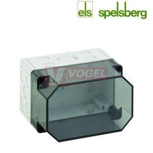 PC 1811-16-tm Plastová krabice TK 180x110x165mm, víko průh, předlisy M, IP66, RAL7035, polykarbonát