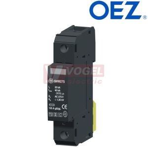 SVM-440-ZS Svodič přepětí 1P   typ 2  40kA/Uc440VAC varistor (základna se sign.kontak.+výměnný modul)