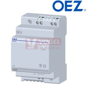 UNZ-10T-X024 Napájecí zdroj výkon 10 VA, Upri AC 230 V, Usec AC/DC 24 V, ochrana PTC odporem, šířka 3 moduly (35686)