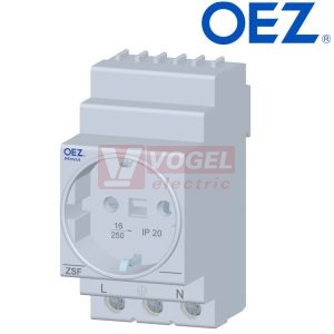 ZSF-06 Soklová zásuvka In 16 A, Ue AC 230 V, provedení „schuko“, přívod zespodu, šířka 2,5 modulu (37293)
