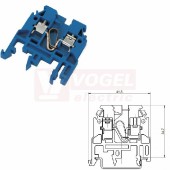 RSA  2,5A svorka řadová, šroubové připojení, tm.modrá, š=5mm, v=40,5mm, d=41,5mm, IP20