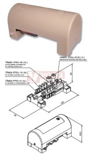 Svorkovnice ekvipotenciálová EPS 2 s krytem (4x2,5-6, 6x4-16, 2x10-95mm2, 1x zem.pásek 30x4mm)