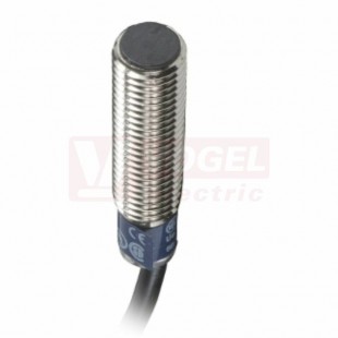 XS108B3NAL2 Indukční čidlo M8, NPN, 12..24VDC, mosaz, Sn=2,5mm, kabel 2m, stíněný, délka těla 33mm, IP65/67