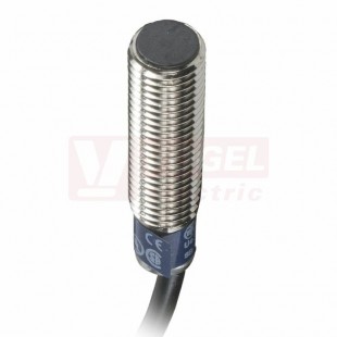 XS108B3NAL5 Indukční čidlo M8, NPN/NO, 12..24VDC, mosaz, Sn=2,5mm, kabel 5m, stíněný, délka těla 33mm, IP65/67