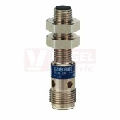 XS108B3PBM12 Indukční čidlo M8, PNP/NC, 12..24VDC, mosaz, Sn=2,5mm, konektor M12/4pin, délka těla 45mm, IP65/67