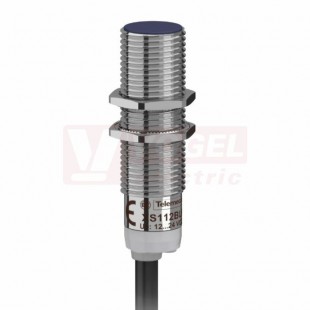 XS112B3NBL5 Indukční čidlo M12, NPN/NC, 12..24VDC, mosaz, Sn=4mm, délka těla 35mm, stíněný, kabel 5m, IP65/67