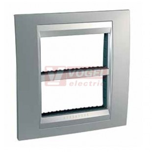MGU49424038 Krycí rámeček 2x4 moduly, Cromo mat/alu (UNICA System), VÝROBA UKONČENA