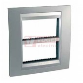 MGU49424038 Krycí rámeček 2x4 moduly, Cromo mat/alu (UNICA System), VÝROBA UKONČENA