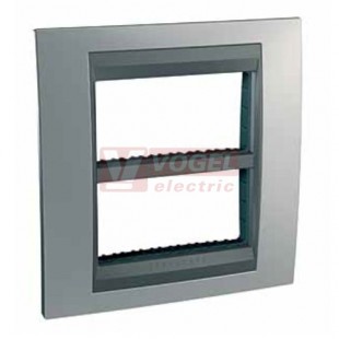 MGU49424238 Krycí rámeček 2x4 moduly, Cromo mat/grafit (UNICA Systems), VÝROBA UKONČENA