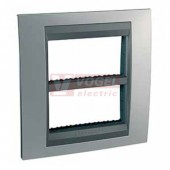 MGU49424238 Krycí rámeček 2x4 moduly, Cromo mat/grafit (UNICA Systems), VÝROBA UKONČENA