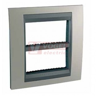 MGU49424239 Unica Top - Krycí rámeček 2x4 moduly, Nikl/Grafit