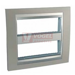 MGU49426039 Krycí rámeček 2x6 moduly, Nickel/alu (UNICA System), VÝROBA UKONČENA