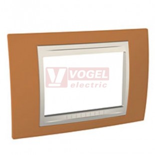MGU6103569 Unica Allegro - Krycí rámeček trojmodulový, Orange/Marfil