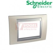 MGU66103039 Unica Top - Krycí rámeček trojmodulový, Nikl/Aluminium