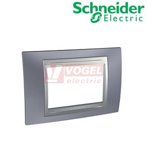 MGU66103097 Unica Top - Krycí rámeček trojmodulový, Metal Grey/Aluminium