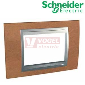 MGU661030M2 Unica Top - Krycí rámeček trojmodulový, Cherry/Aluminium