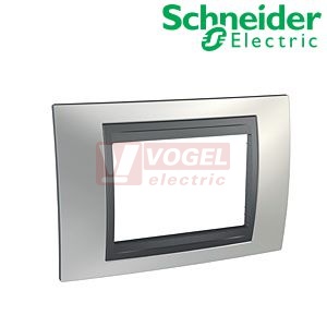 MGU66103238 Unica Top - Krycí rámeček trojmodulový, Cromo mat/Grafit
