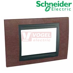 MGU661032M4 Unica Top - Krycí rámeček trojmodulový, Tabaco/Grafit