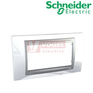 MGU66104092 Unica Top - Krycí rámeček čtyřmodulový, White/Aluminium