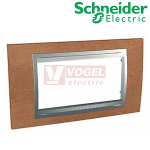 MGU661040M2 Unica Top - Krycí rámeček čtyřmodulový, Cherry/Aluminium