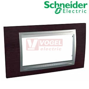 MGU661040M3 Unica Top - Krycí rámeček čtyřmodulový, Wenge/Aluminium