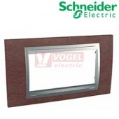 MGU661040M4 Unica Top - Krycí rámeček čtyřmodulový, Tabaco/Aluminium