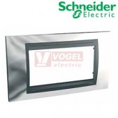 MGU66104210 Unica Top - Krycí rámeček čtyřmodulový, Cromo lesk/Grafit