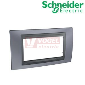 MGU66104297 Unica Top - Krycí rámeček čtyřmodulový, Metal grey/Grafit