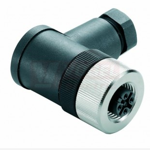 SAIBWT-P-12A-6/8-M12 (st.zn. SAIBW-12/9-(TL) konektor M12/12pin/zás/úhlový, plast.tělo, pájené připojení, A-kódování, pro montáž 0,25mm2, sevření 6-8mm, pozlacené kontakty, IP67 (1925870000)